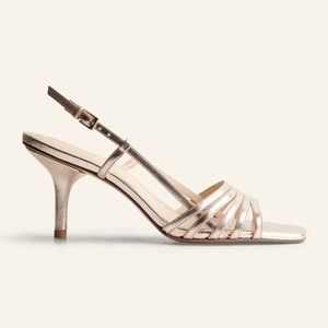 New Reformation Gold Elsie Heeled Sandal (Size 8)